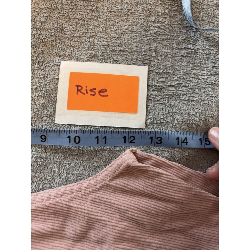 PacSun High Rise Wide Leg Corduroy Pants Jeans 24 Button Fly Peach Blush - Picture 7 of 11